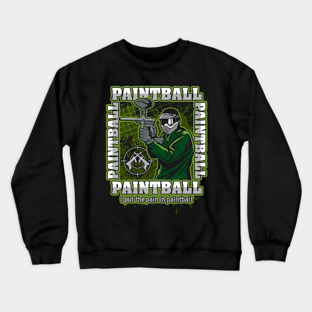 Paintball Player Green Team Crewneck Sweatshirt by RadStar